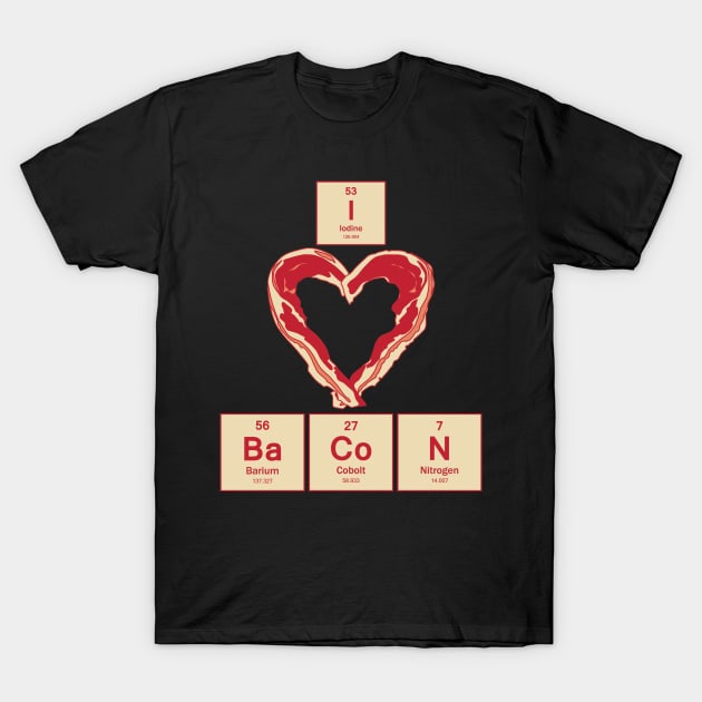 I Love BaCoN - Funny BBQ Science Shirt T-Shirt by teepublicdesigns